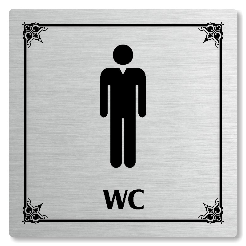 WC muži, 118x118mm, stříbrná, Nebraska